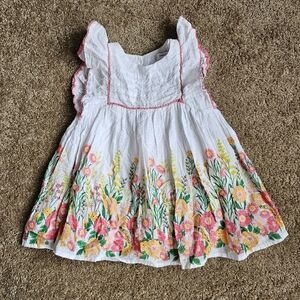 Haute Hippie Girls Floral White Dress 24 Months